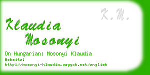 klaudia mosonyi business card